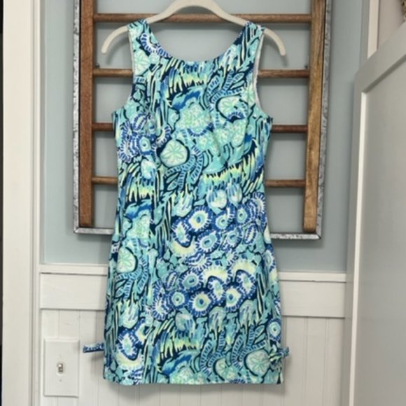Lilly Pulitzer Delia shift dress size 0 blue green - Picture 7 of 11